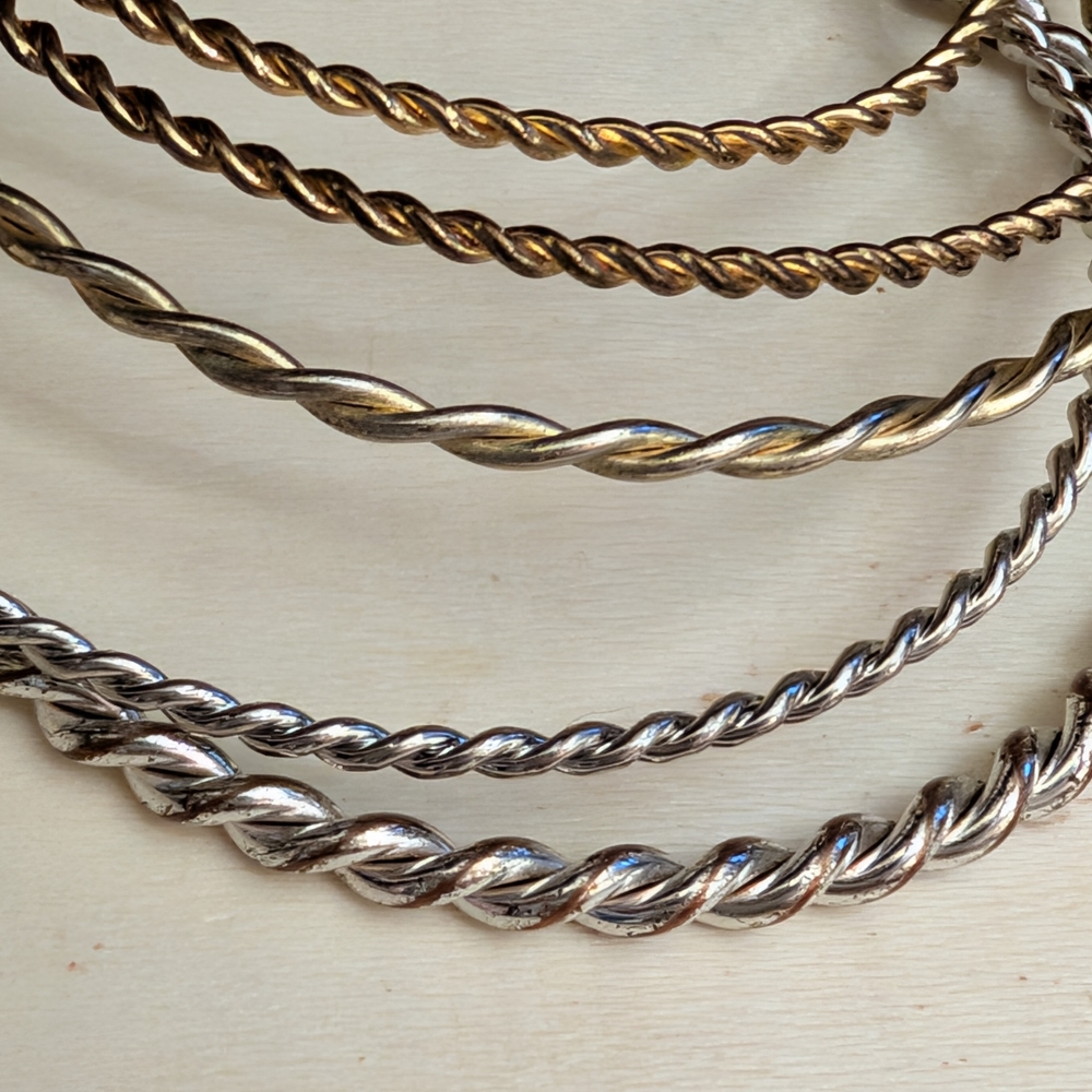Source Unknown Gold and Silver Twisted Bracelets - Picture 5 of 6